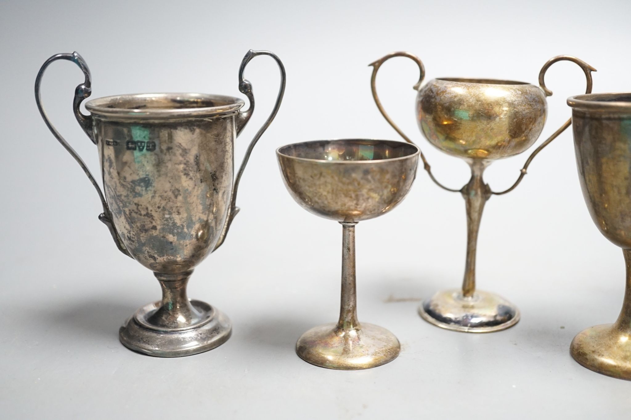Five assorted small silver trophy cups